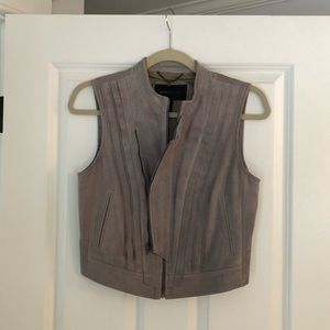 BCBG MAXAZRIA gray suede vest
